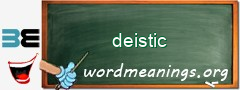 WordMeaning blackboard for deistic